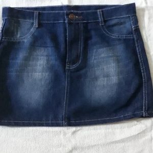 Blue jean mini skirt